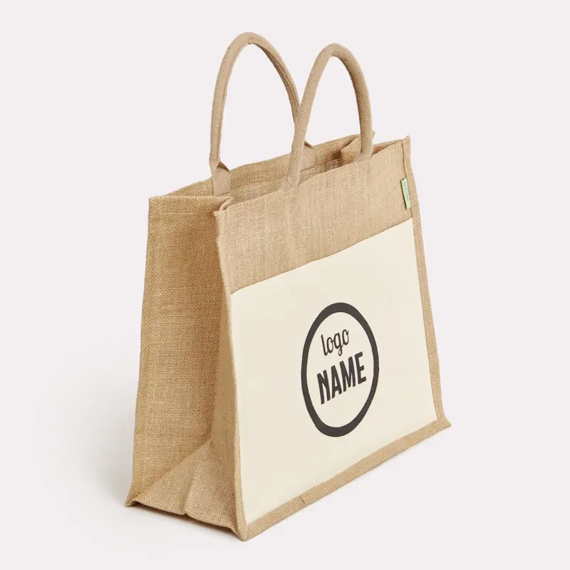 Sacs en jute avec poche avant en toile