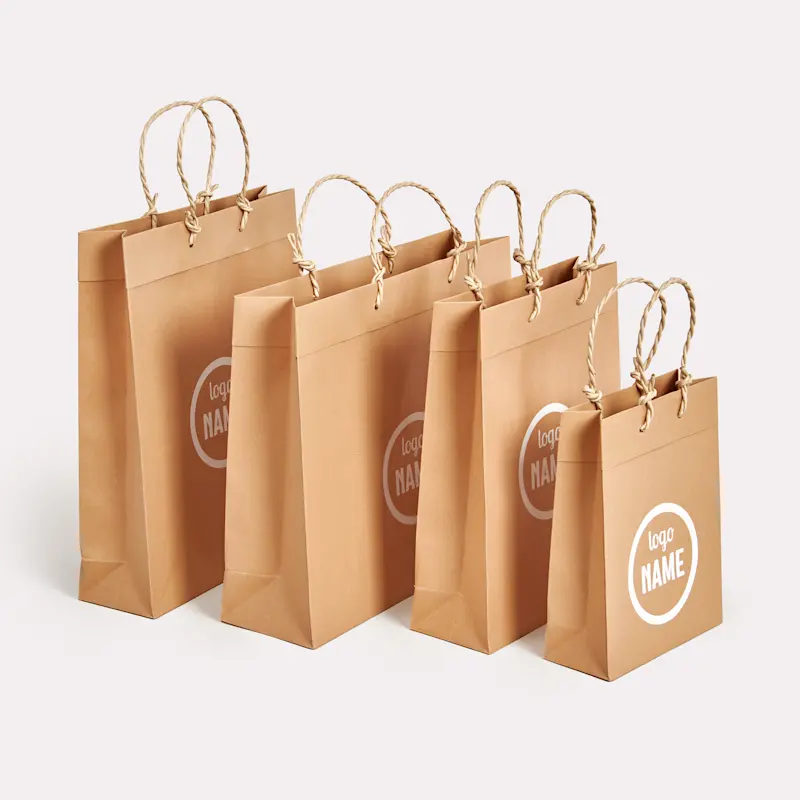 Sacs luxe en papier - recyclé à poignées torsadées