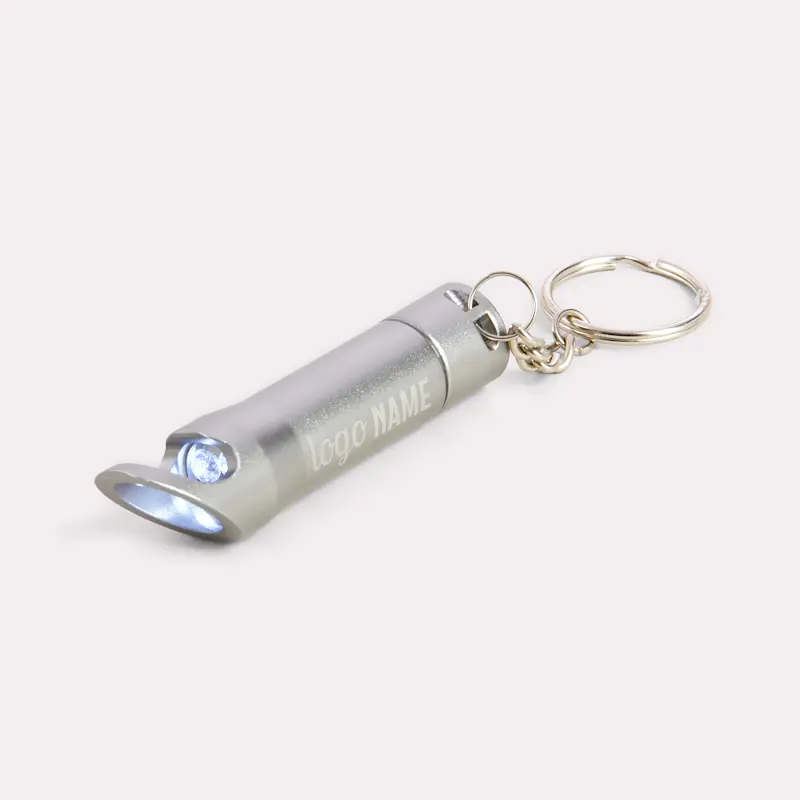 Porte-clés avec lampe et ouvre-bouteille