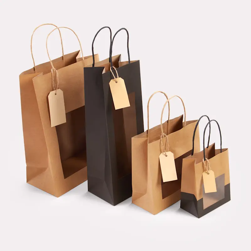 Sacs luxe en papier avec fenêtre