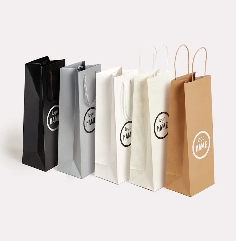Sacs en papier à bouteille de vin - sérigraphie