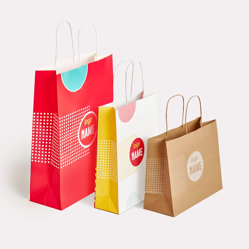 Sacs en papier avec anses torsadées - offset