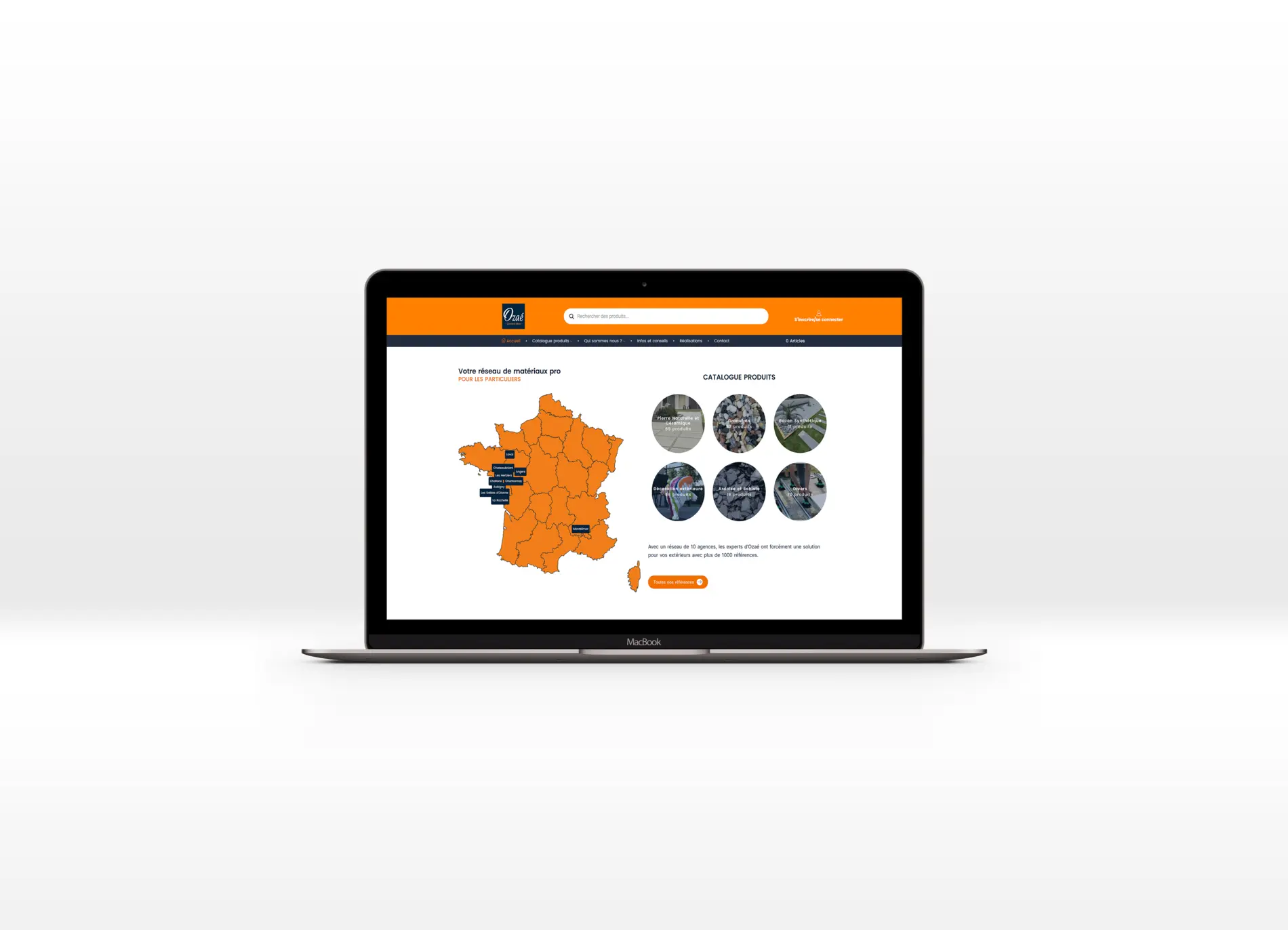 Site e-commerce national pour Ozae Graviers Déco