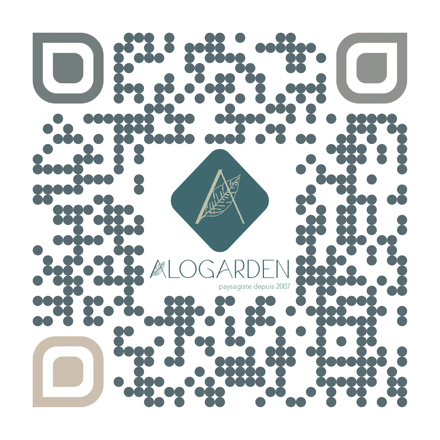 Support QR Code conçu pour la communication ALOGARDEN