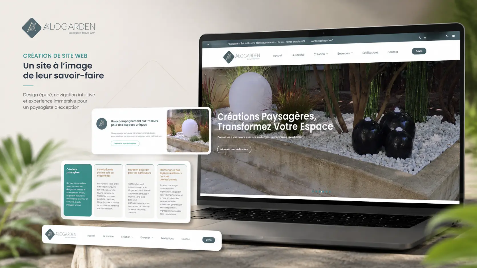 Présentation du site internet ALOGARDEN créé par LAC VISION