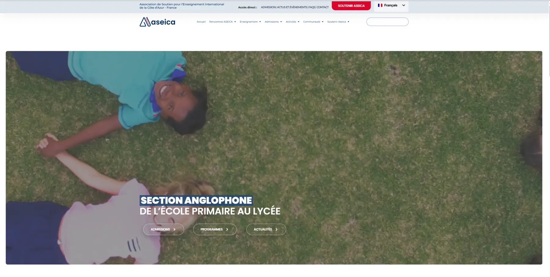 Capture du site internet ASEICA
