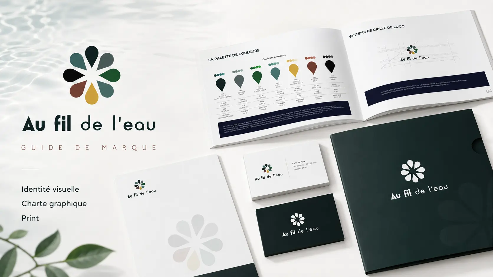 Identité visuelle et supports Au fil de l’eau, réalisation LAC VISION