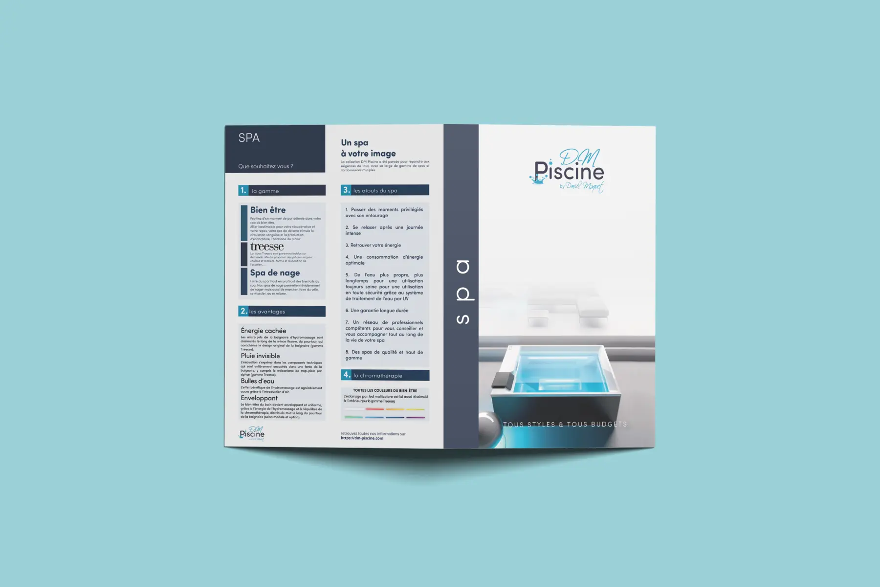 Brochure DM Piscine — contenu agence