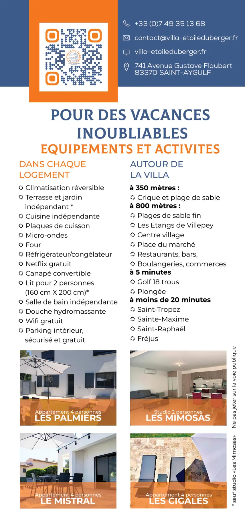 Troisième flyer Villa Étoile du Berger